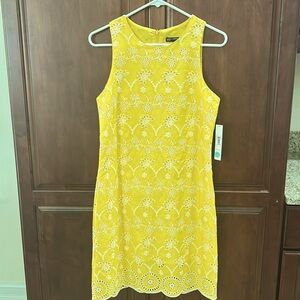 Yellow Floral Embroidered Dress